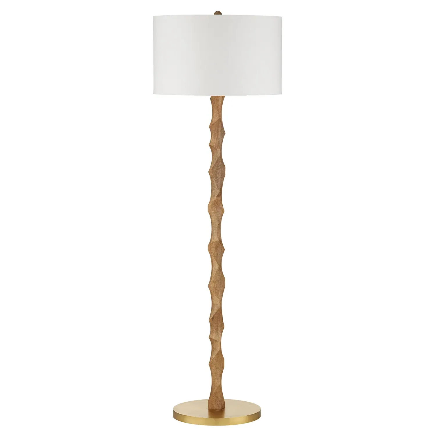 Everly Floor Lamp - Natural Wood, Brass Metal image