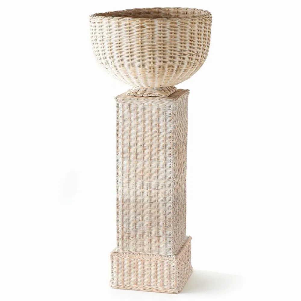 Everly Round Decorative Bowl - Beige, Rattan