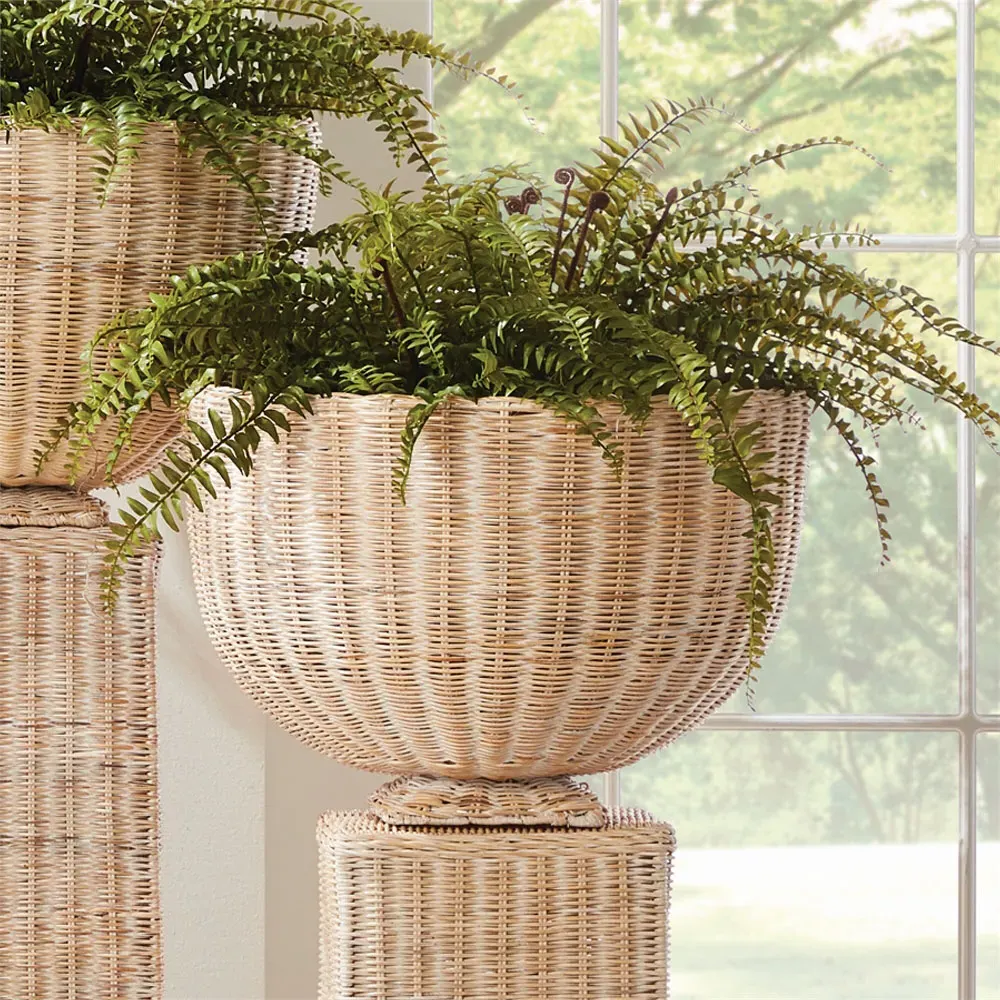 Everly Round Decorative Bowl - Beige, Rattan
