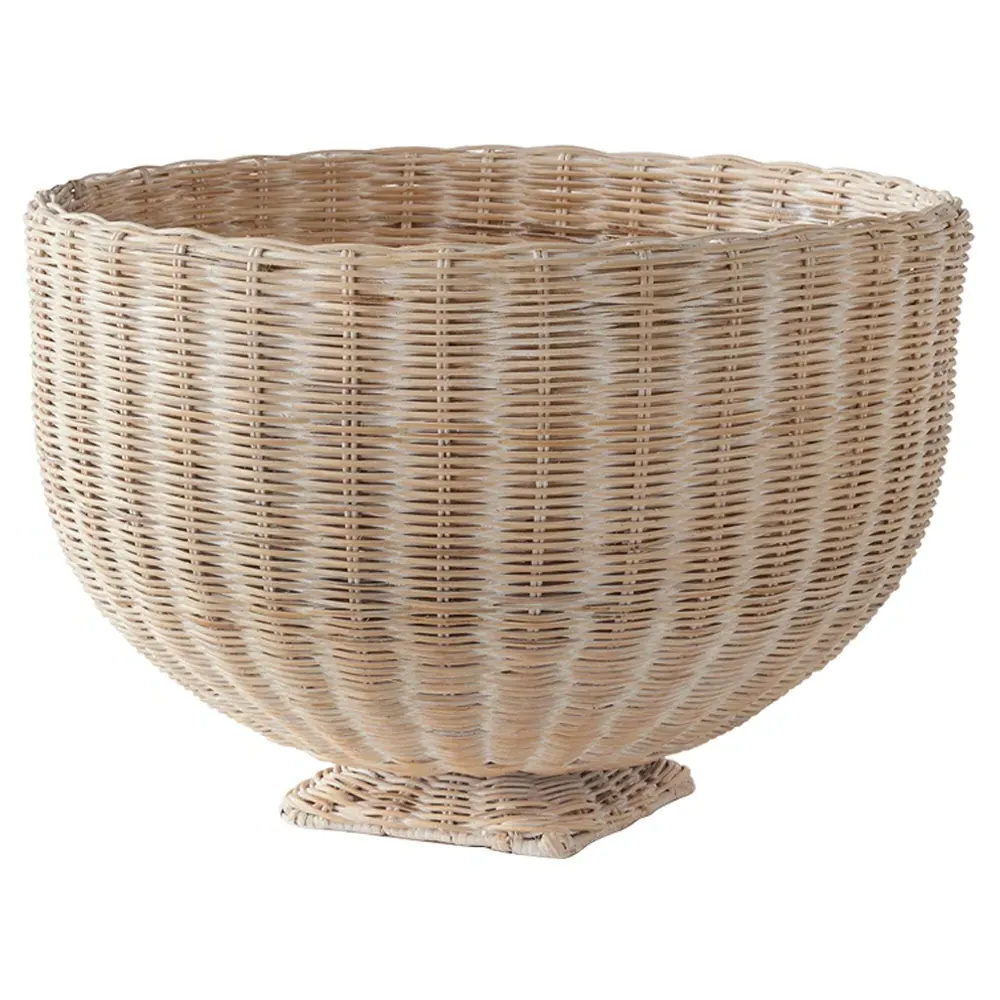 Everly Round Decorative Bowl - Beige, Rattan image