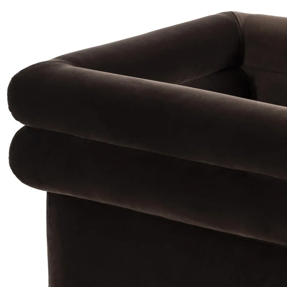 Evie Swivel Chair - Cocoa, Velvet