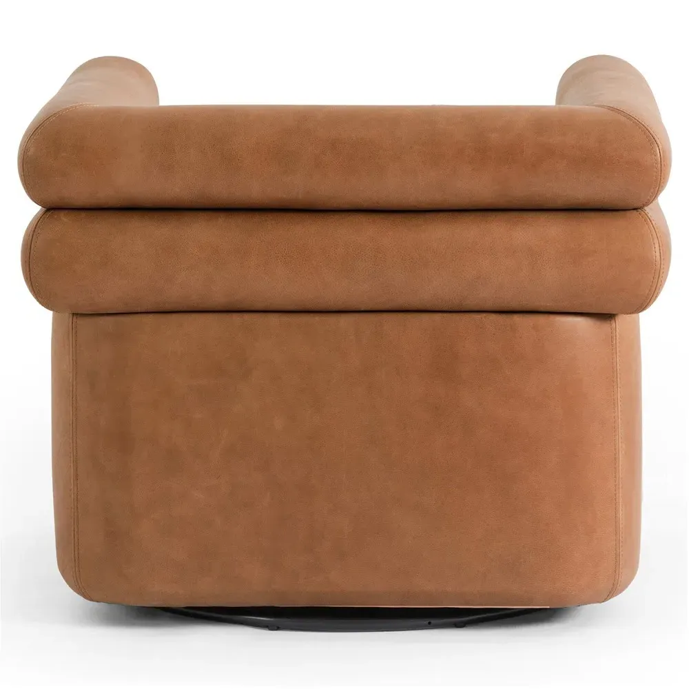 Evie Swivel Chair - Cognac, Leather