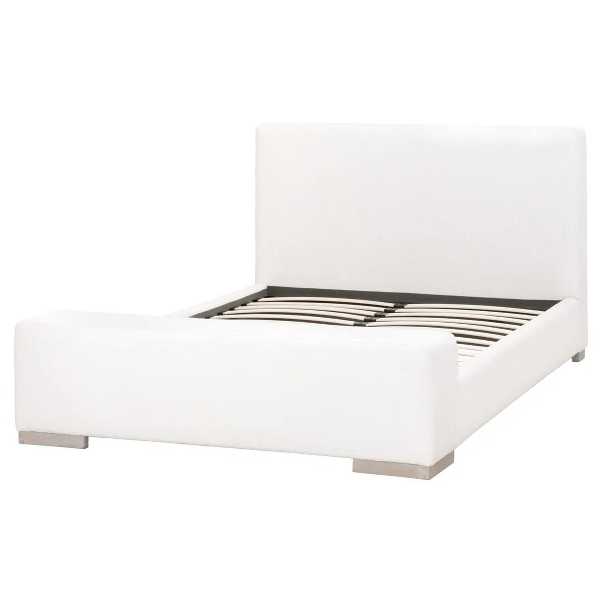 Evren Cal King Upholstered Bed - White, Boucle