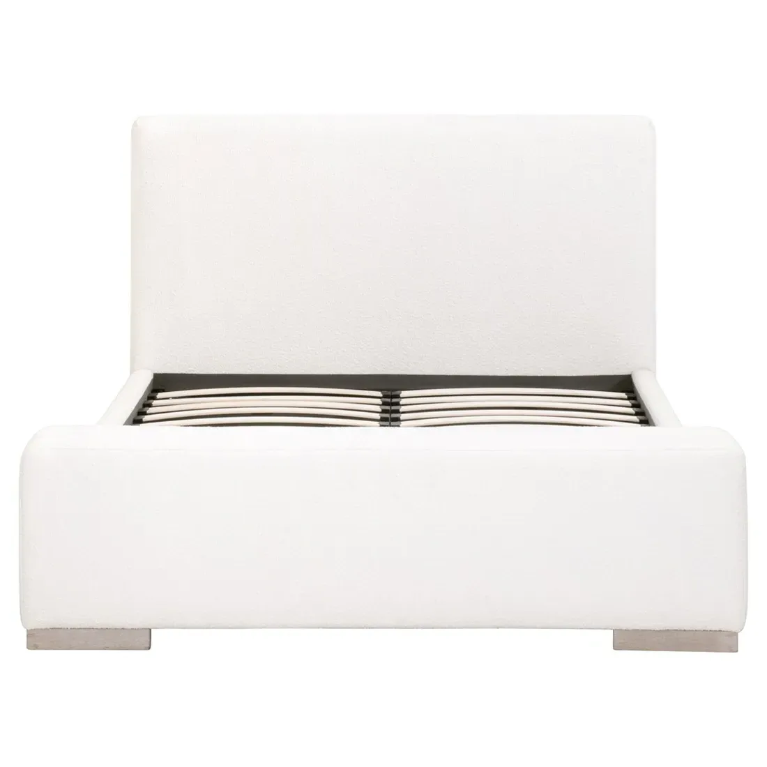Evren King Upholstered Bed - White, Boucle