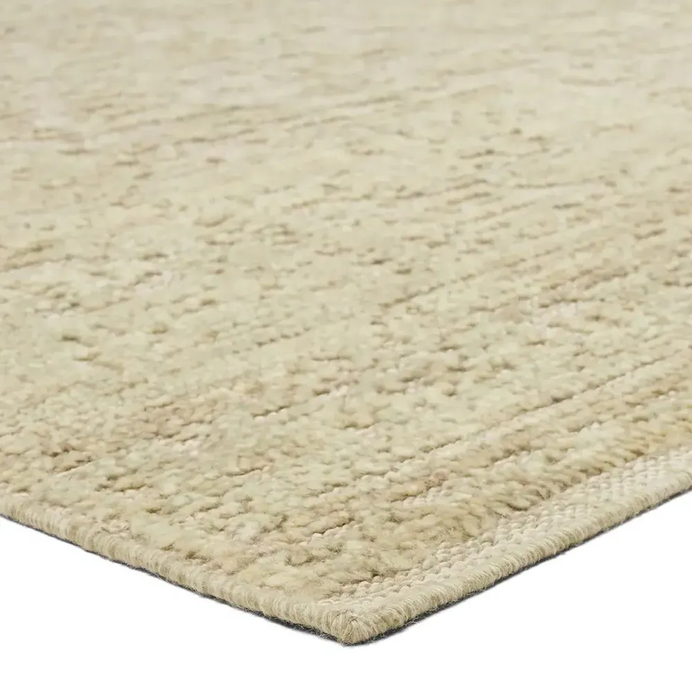 Evric Patterned Hand Knotted Rug Sample - Green, Wool