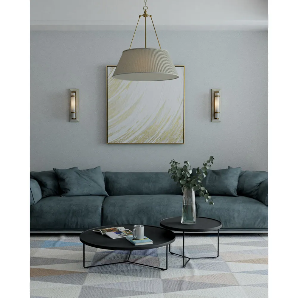 Ezar Mid Century Wall Sconce - Brass, Alabaster