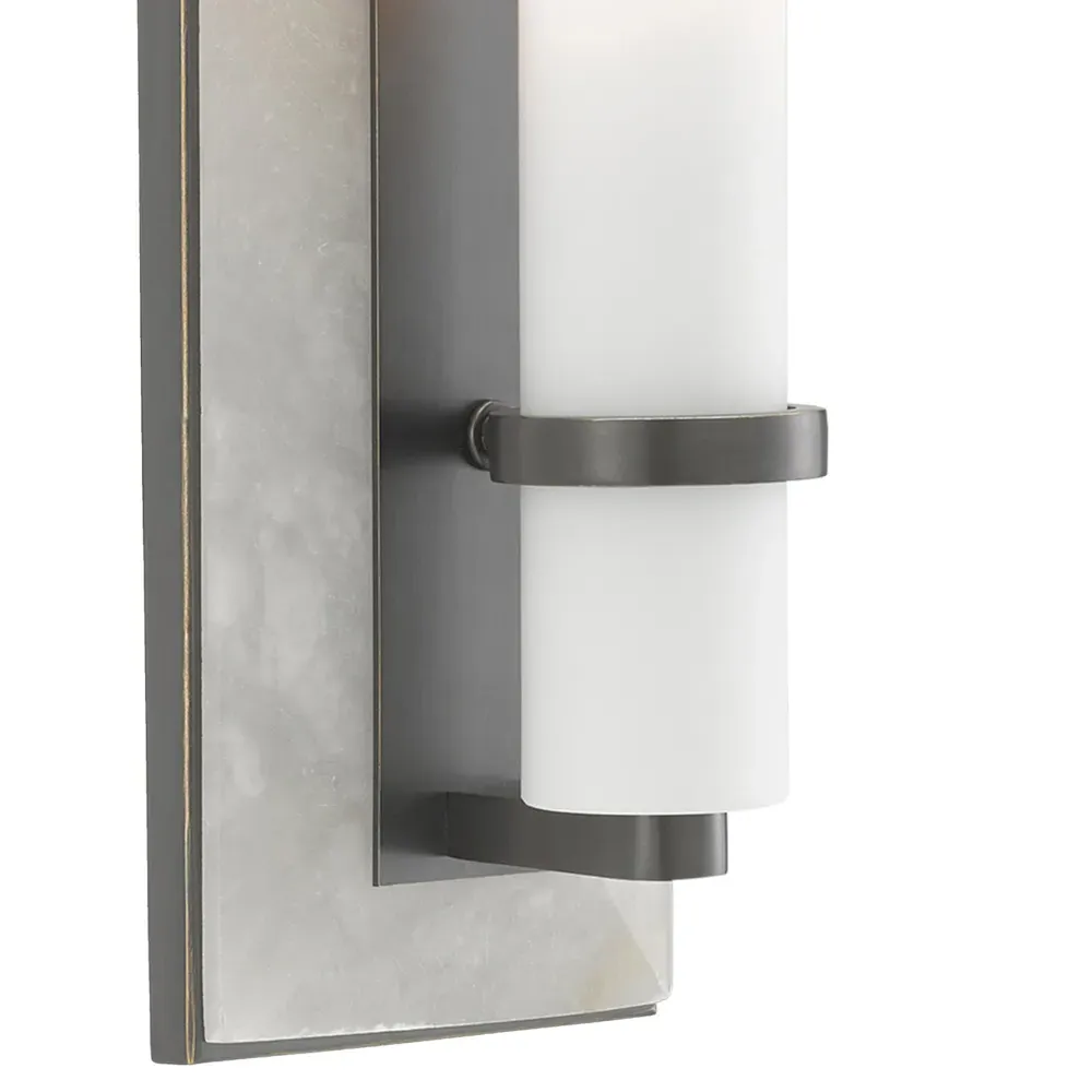 Ezar Wall Sconce - Oil Rubbed Bronze, Alabaster
