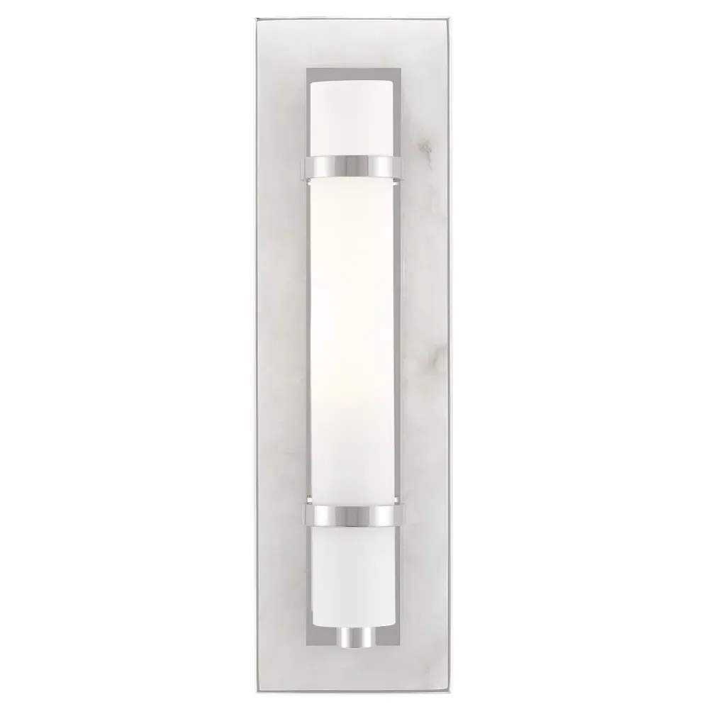 Ezar Wall Sconce - Polished Nickel, Alabaster