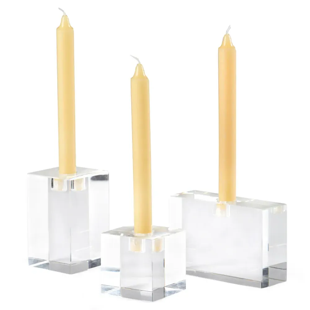 Ezekiel Crystal Candlestick Set of 3 - Clear