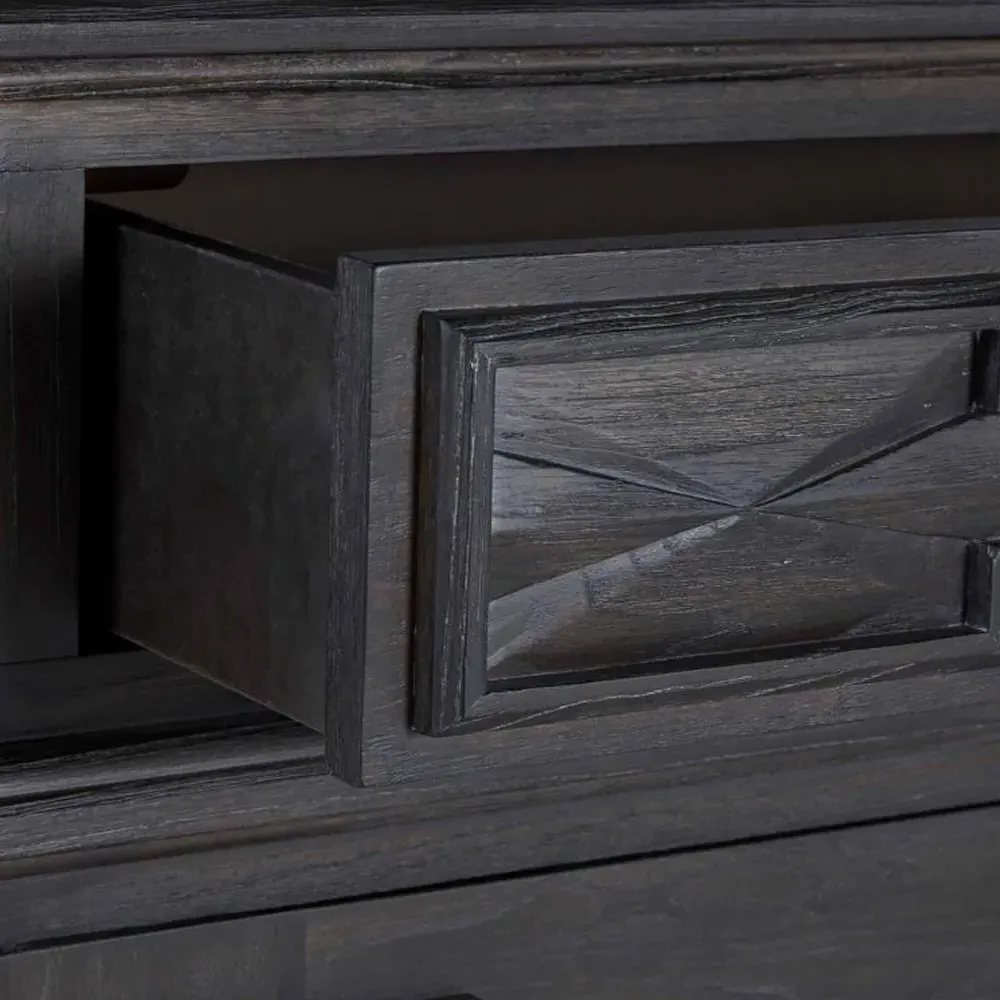 Ezekiel Sideboard - Cerused Black, Wood