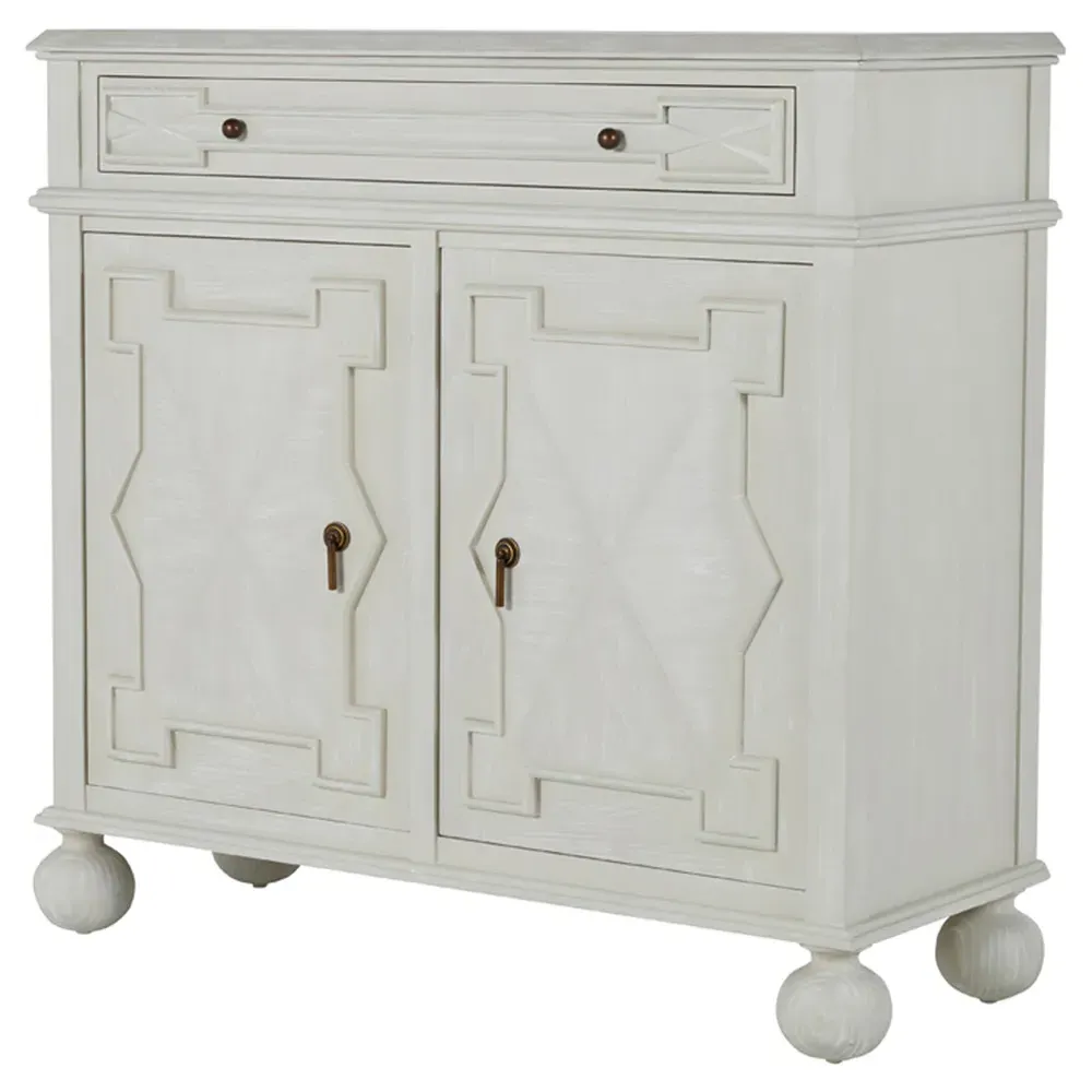 Ezekiel Sideboard - Cerused White, Wood