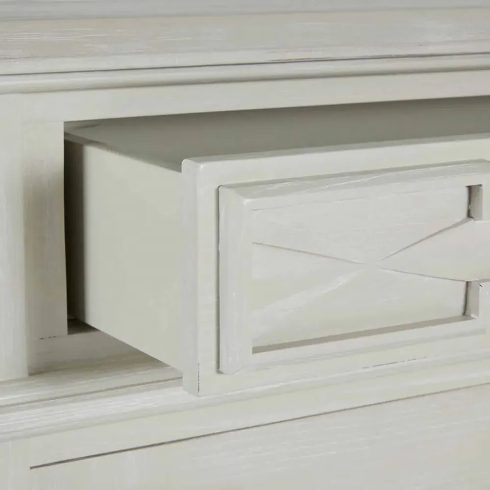 Ezekiel Sideboard - Cerused White, Wood