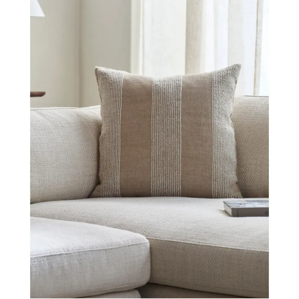 Ezra 20x20 Throw Pillow - Beige, Linen