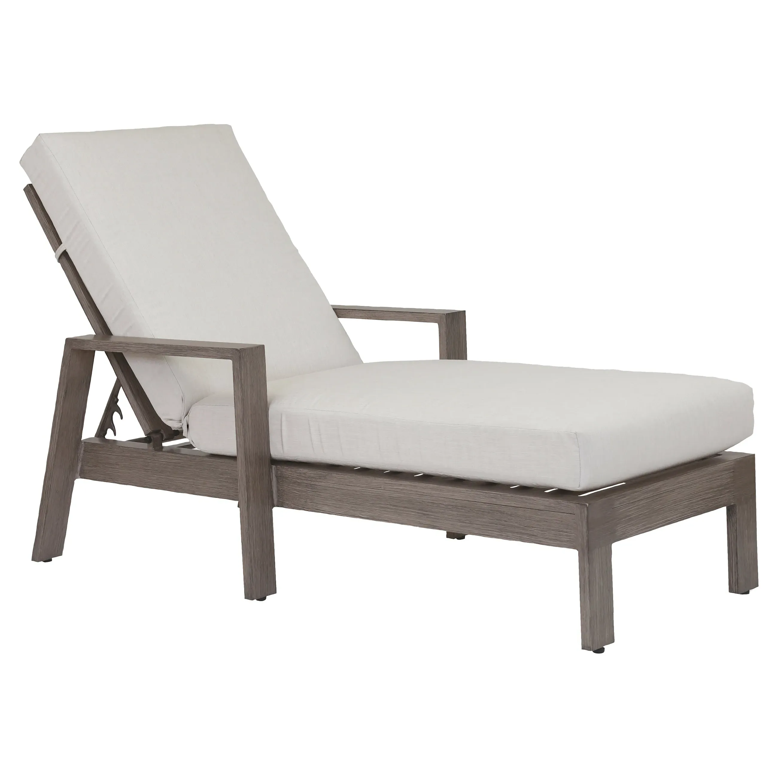 Ezra Adjustable Outdoor Chaise Lounge - Taupe Grey, Aluminum