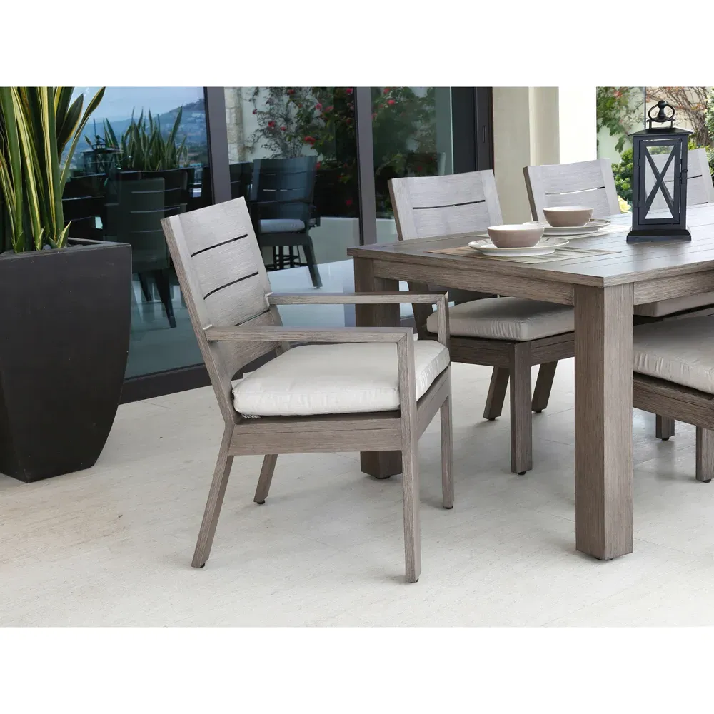 Ezra Extendable Outdoor Dining Table - Driftwood, Aluminum