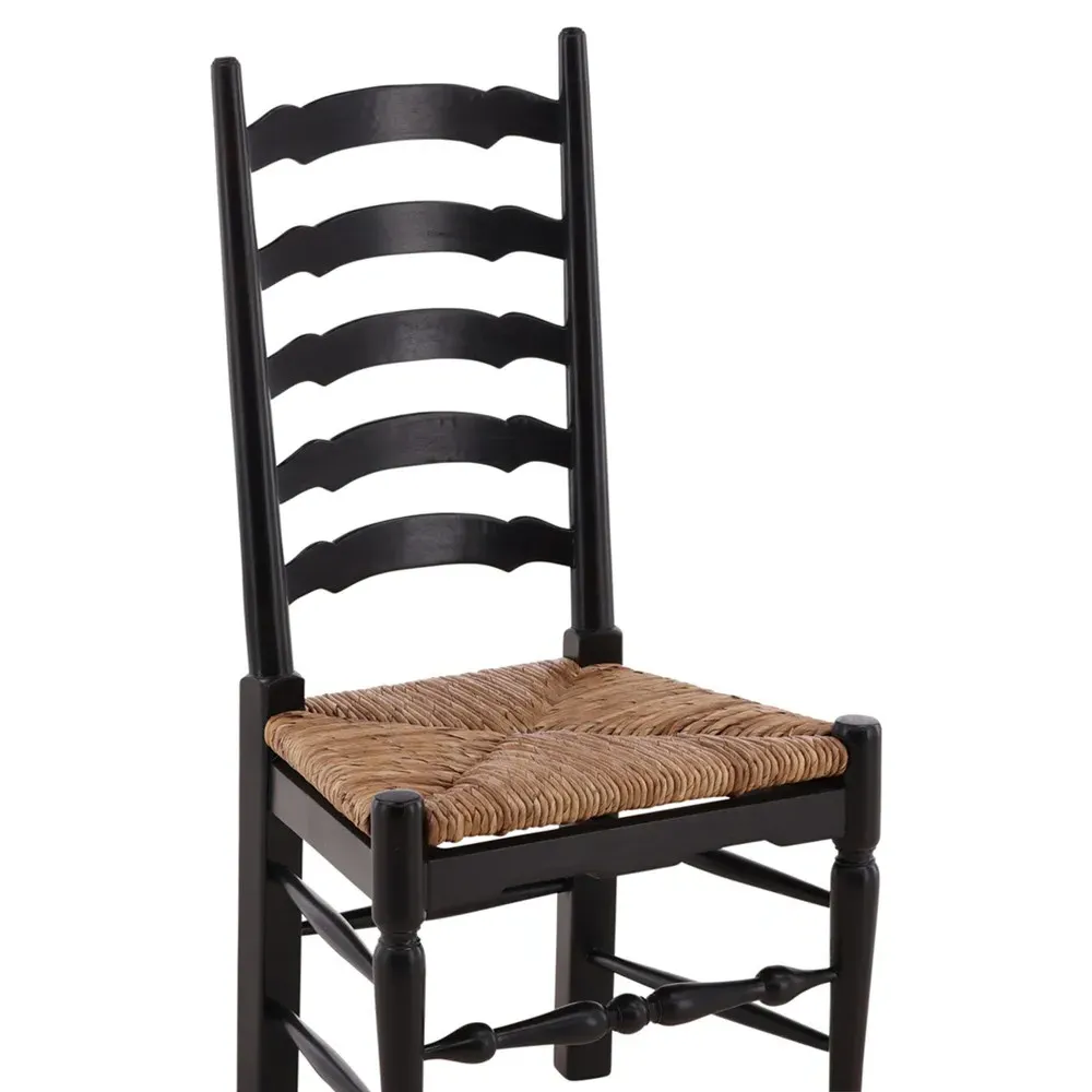 Ezra Ladderback Dining Chair - Black, Mahogany