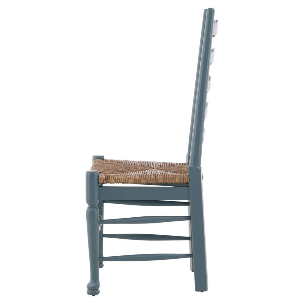 Ezra Ladderback Dining Chair - Blue, Mahogany
