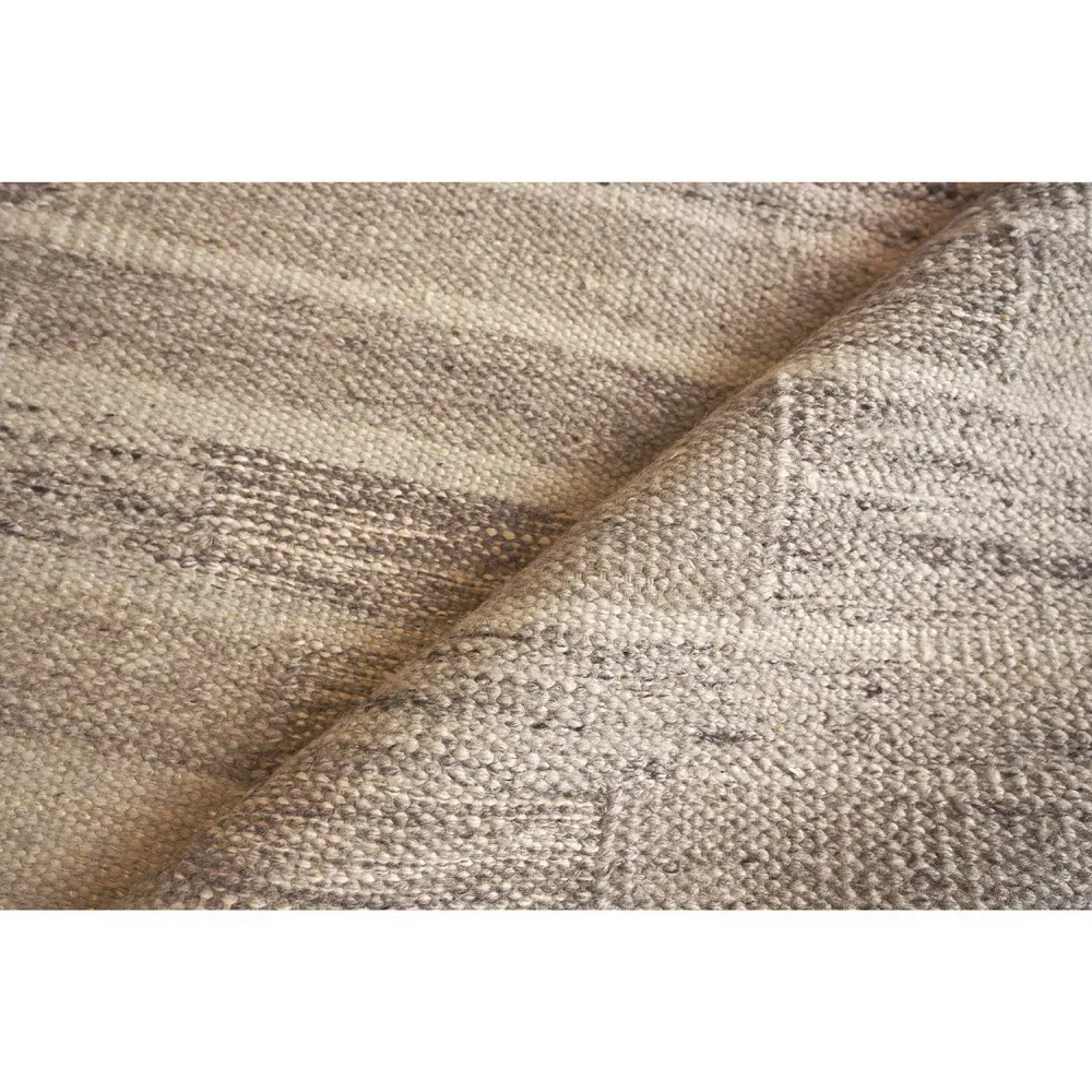 Ezra Linear Patterned Rug Sample - Beige, Wool