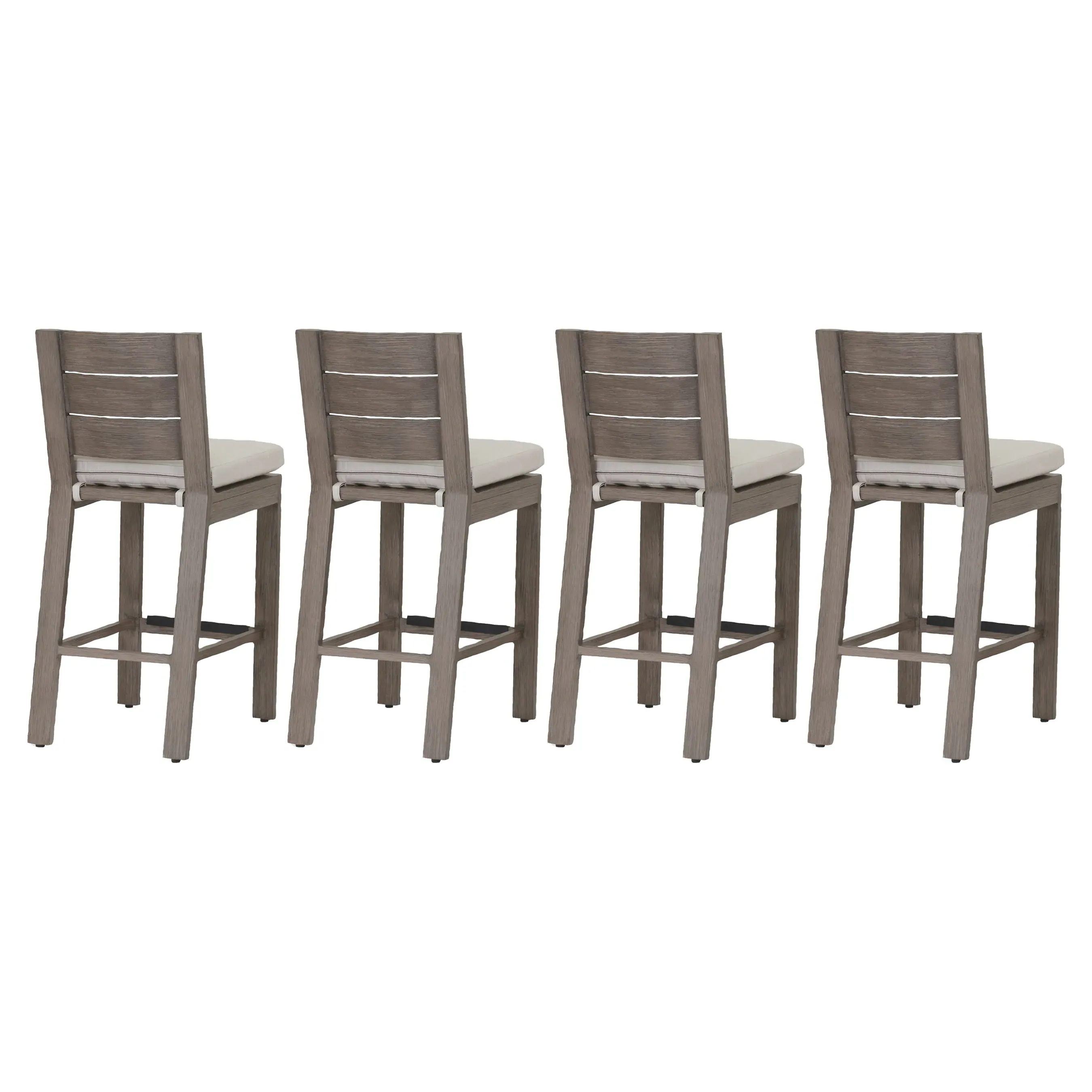 Ezra Outdoor Bar Stool - Taupe Grey, Aluminum