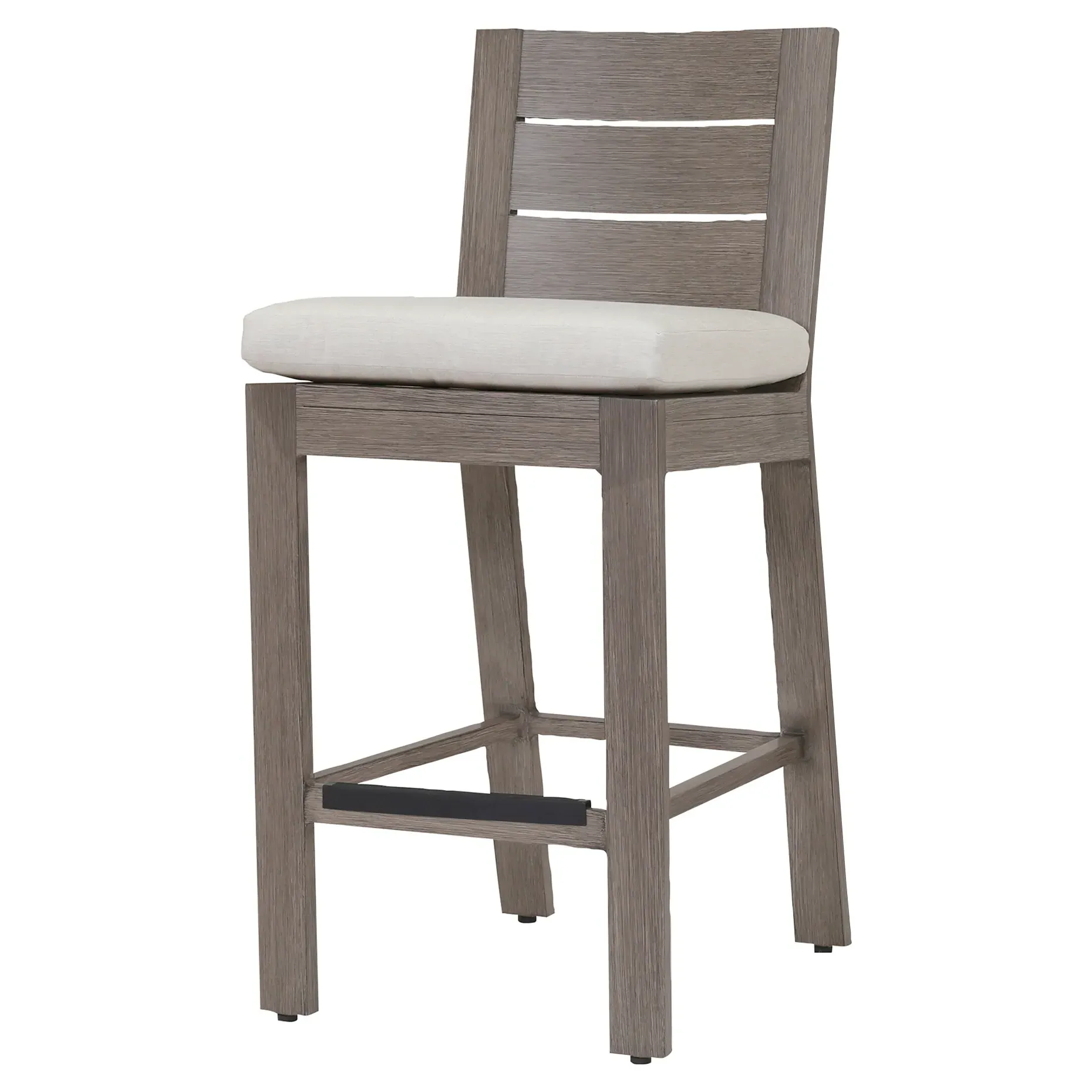 Ezra Outdoor Bar Stool - Taupe Grey, Aluminum