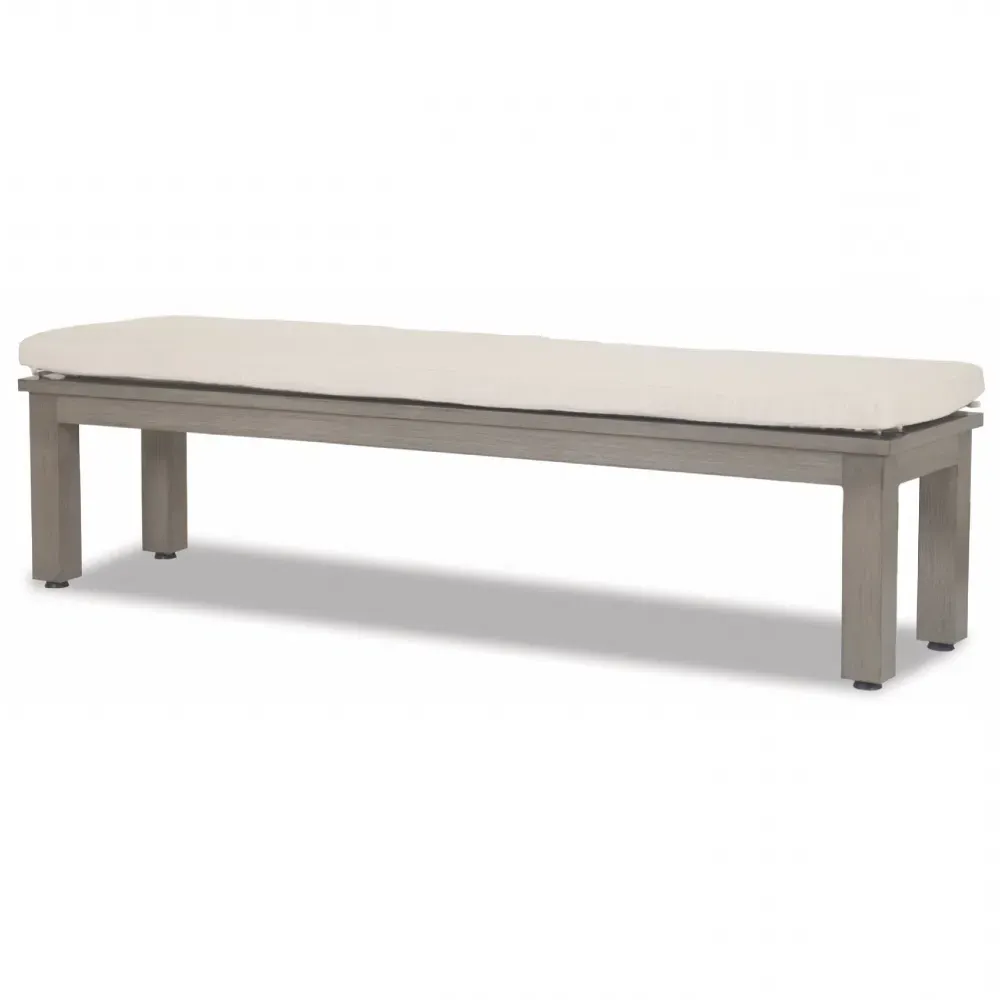 Ezra Outdoor Bench - Taupe Grey, Aluminum