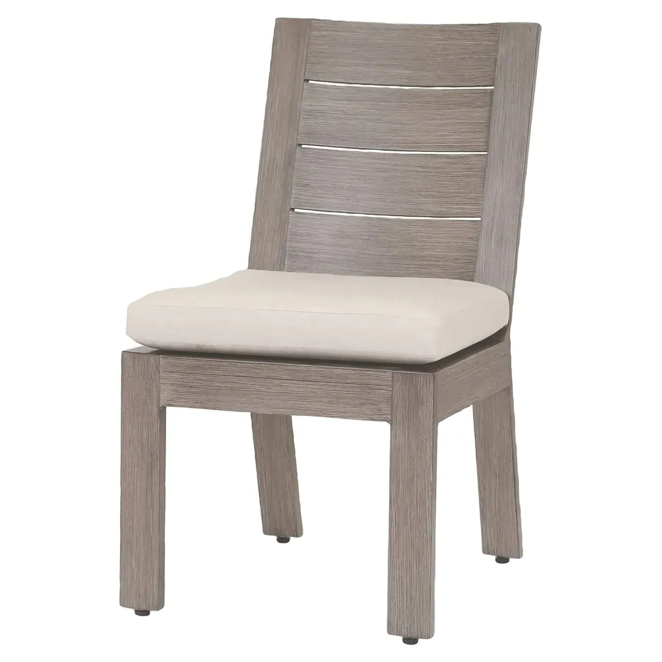 Ezra Outdoor Dining Side Chair - Taupe Grey, Aluminum