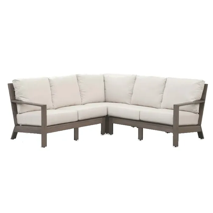 Ezra Outdoor Sectional - Taupe Grey, Aluminum