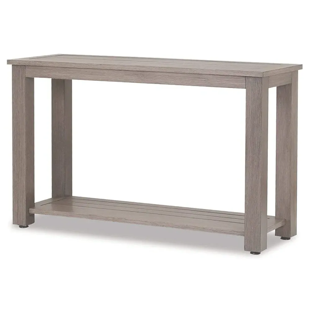 Ezra Rectangular Outdoor Console Sofa - Taupe Grey, Aluminum