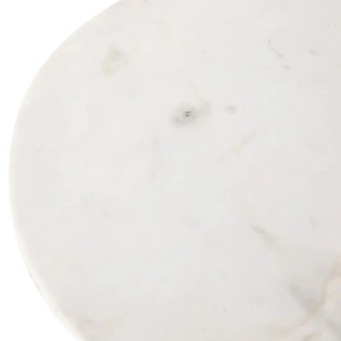 Ezra Round End Table - White, Marble