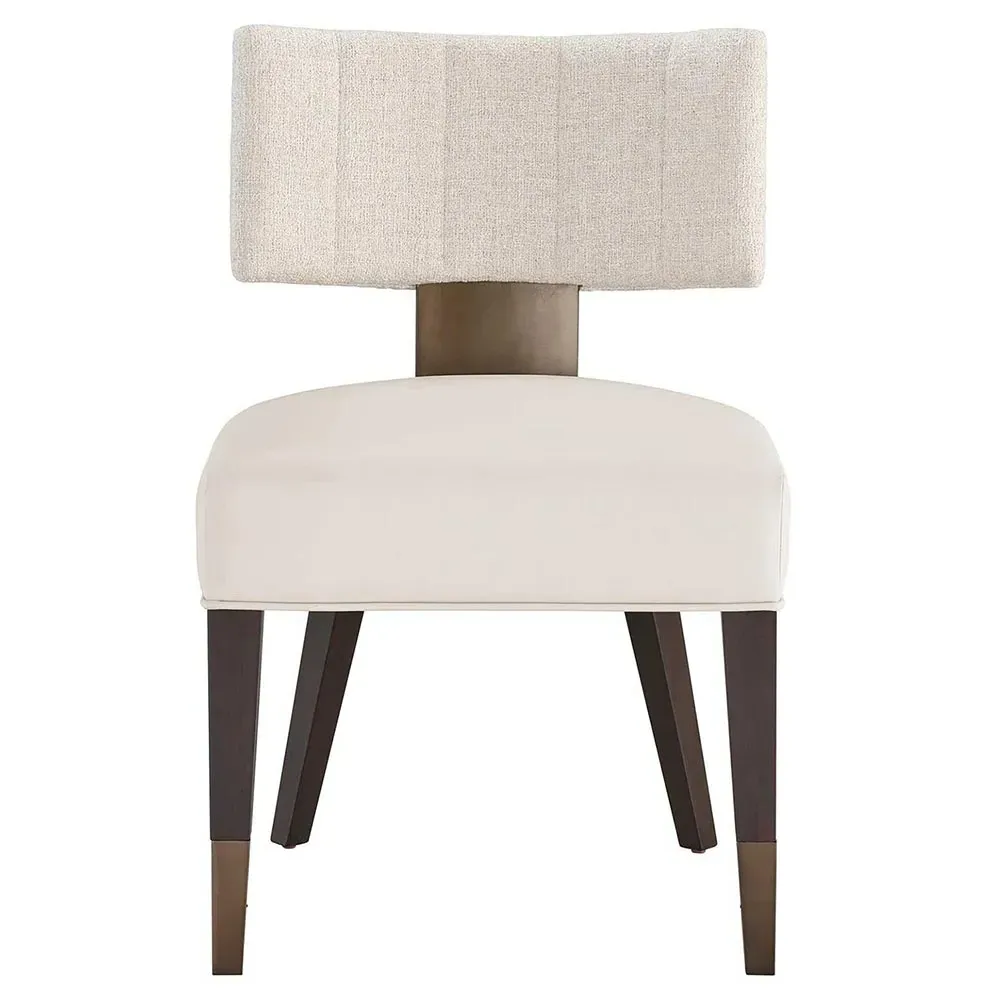 Ezra Side Chair with Brass Accents - Off White image