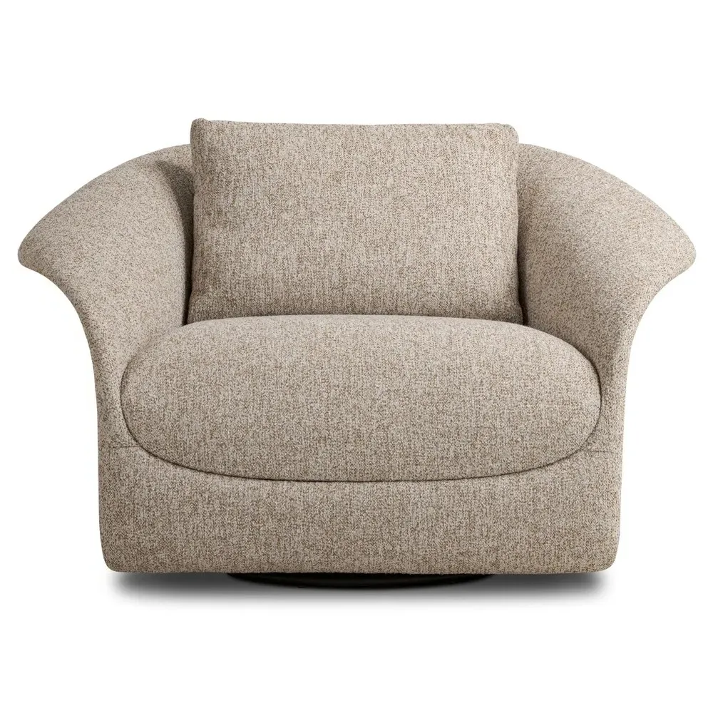 Ezra Swivel Chair - Dove Beige, Performance Fabric