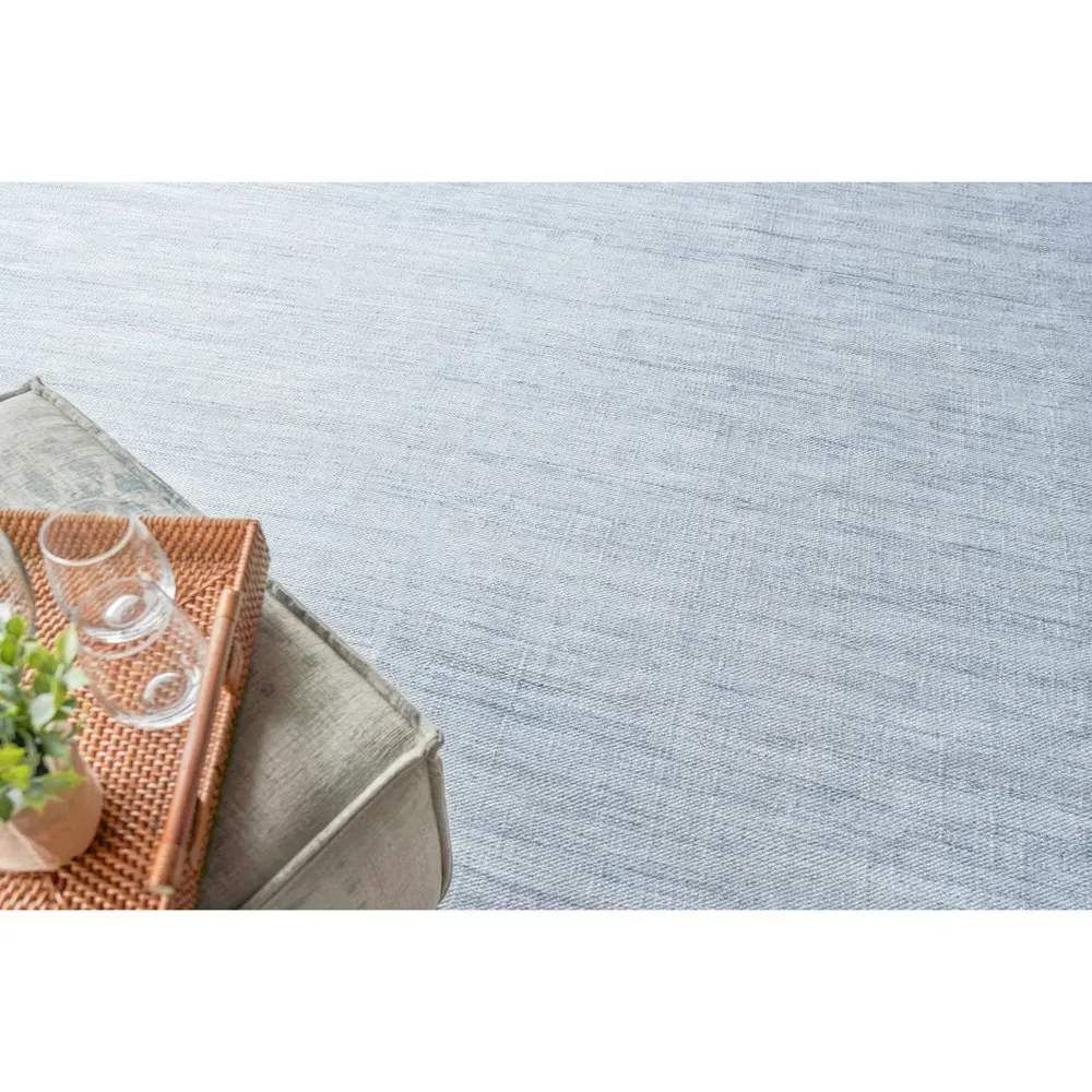 Ezraiah Patterned Indoor Outdoor Rug Sample - Light Blue, PET