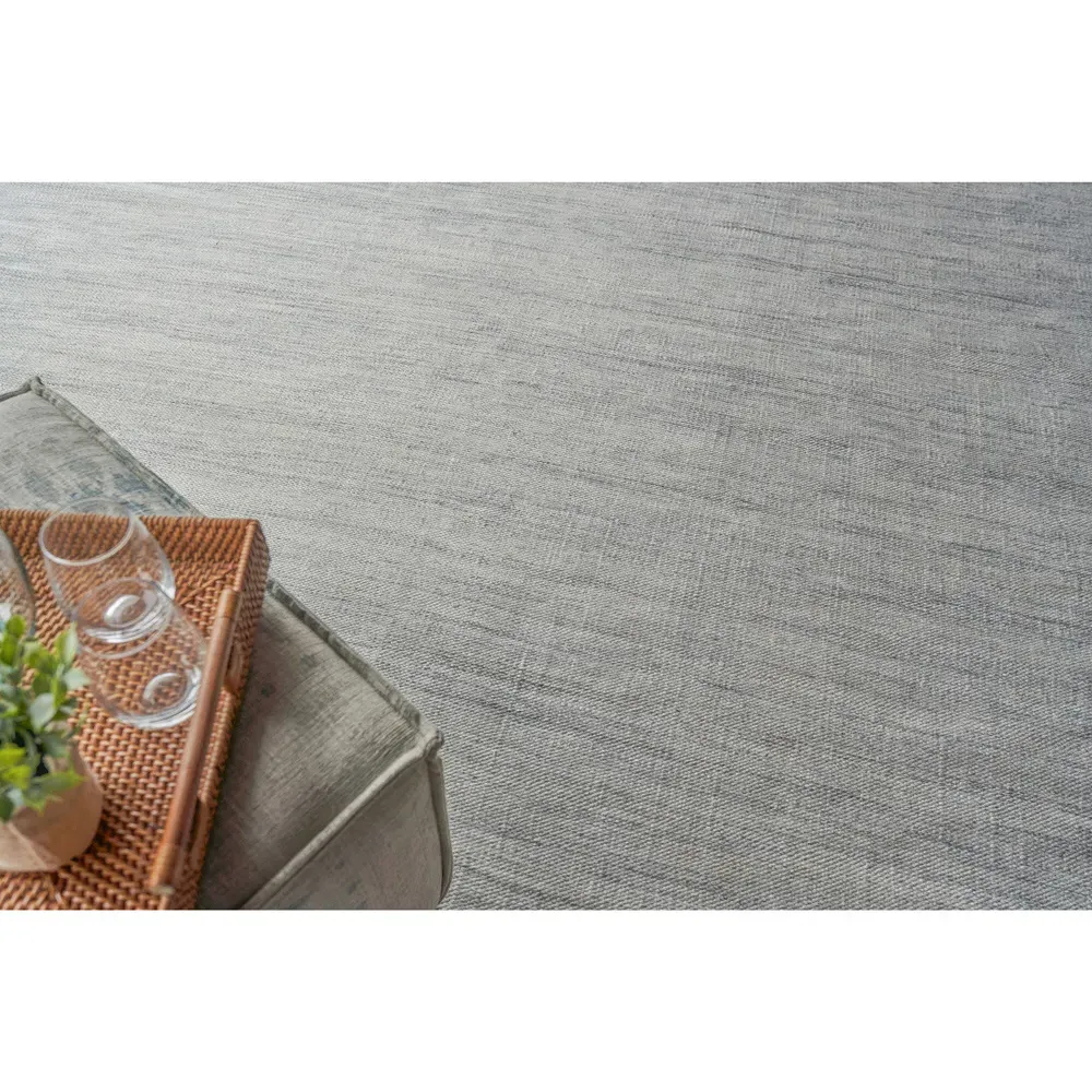 Ezraiah Patterned Indoor Outdoor Rug Sample - Light Silver, PET