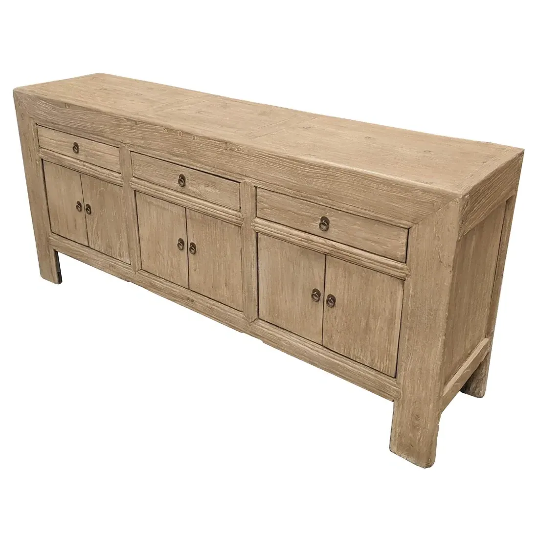 Ezriel Sideboard with Storage - Bleached Brown, Elm Wood