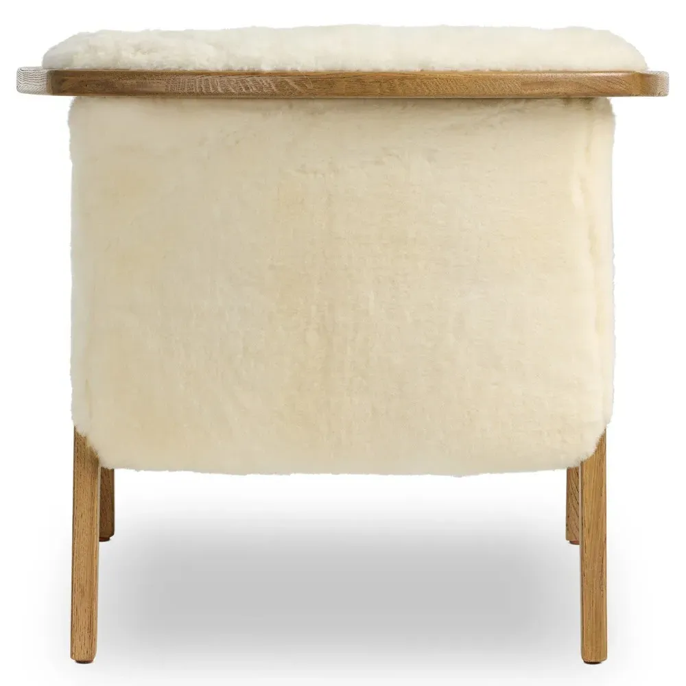 Fabian Arm Chair - Cream, Natural Oak