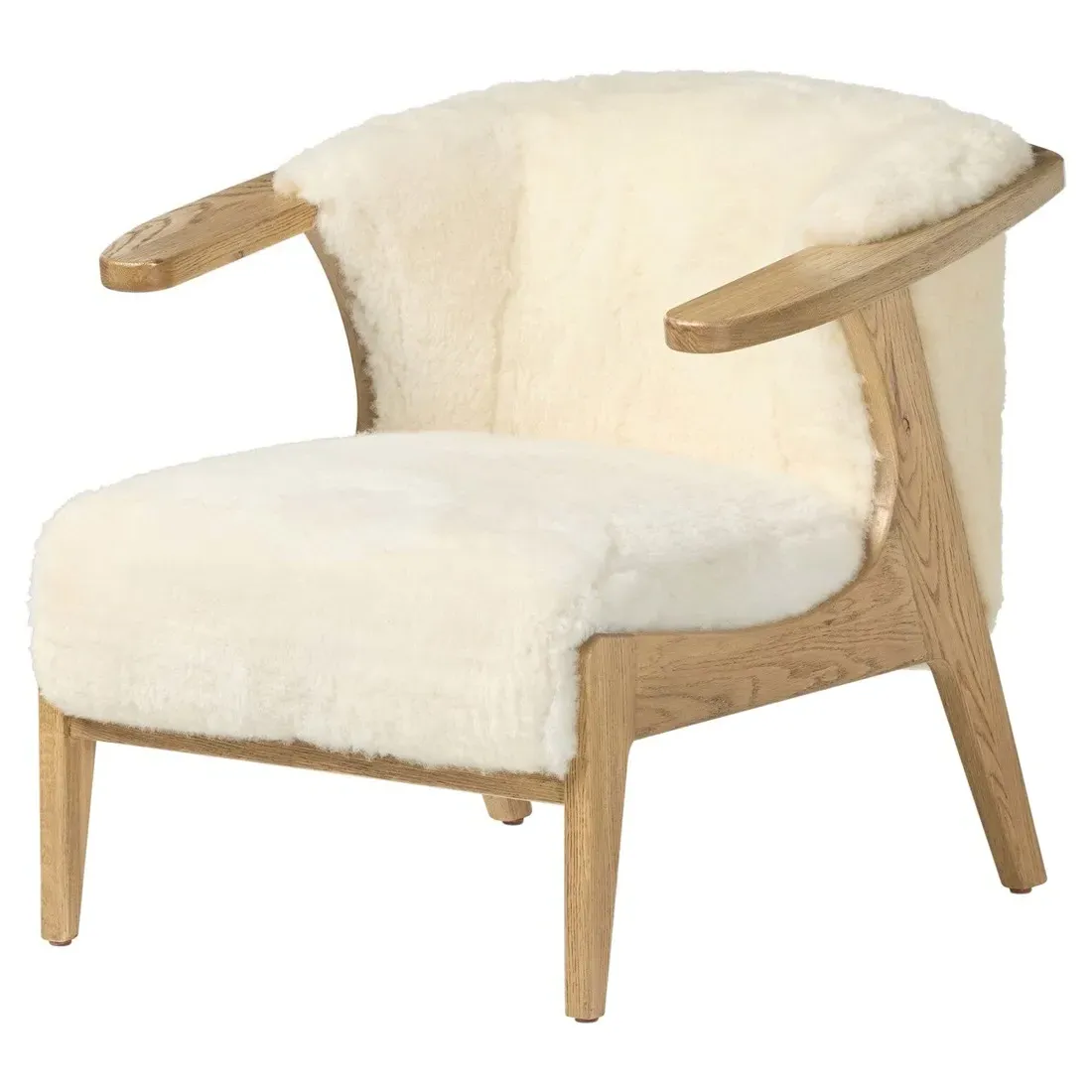 Fabian Arm Chair - Cream, Natural Oak image