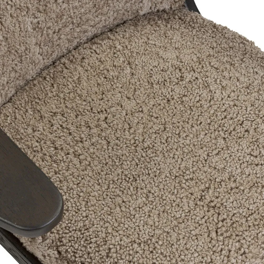 Fabian Arm Chair - Taupe Shearling, Black Oak