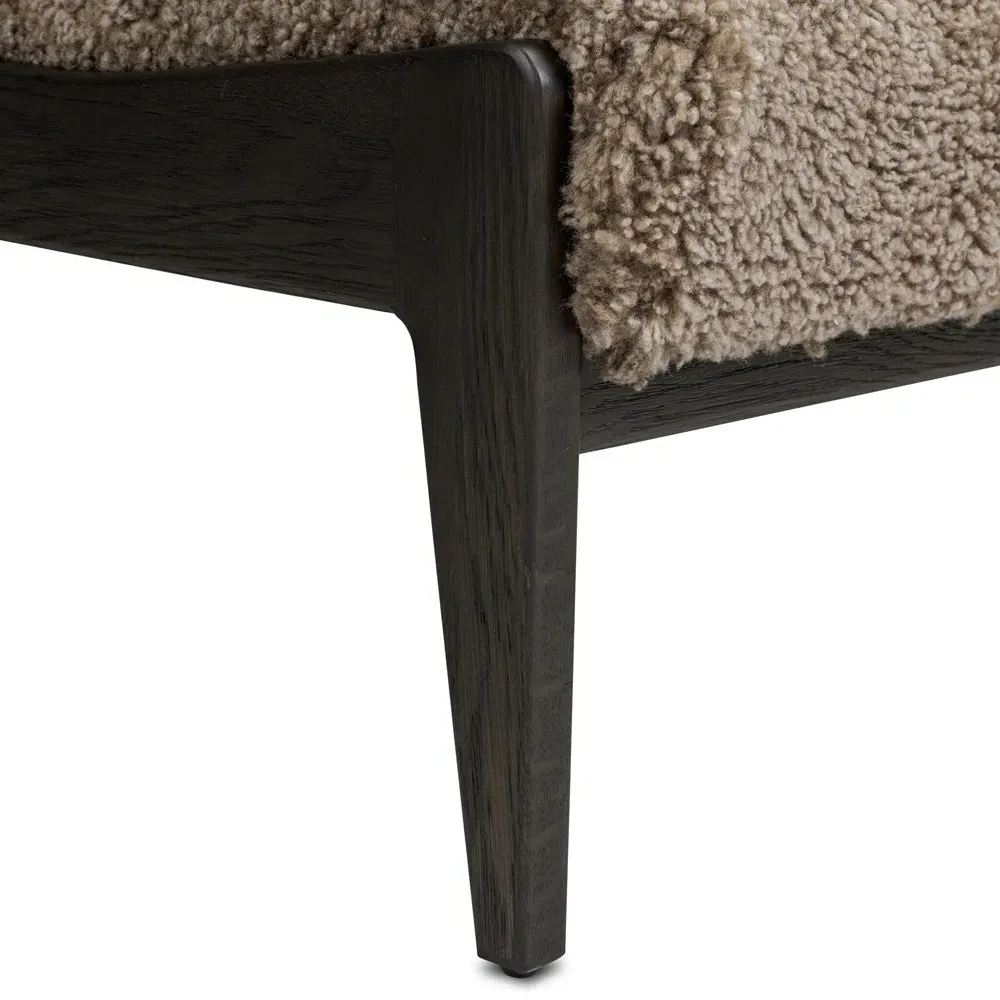 Fabian Arm Chair - Taupe Shearling, Black Oak