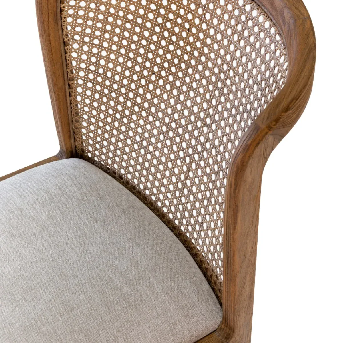 Fabian Cane Dining Chair - Beige, Teak