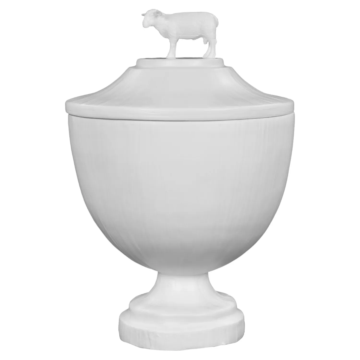 Fable Sheep Decorative Urn - Frost White, Resin