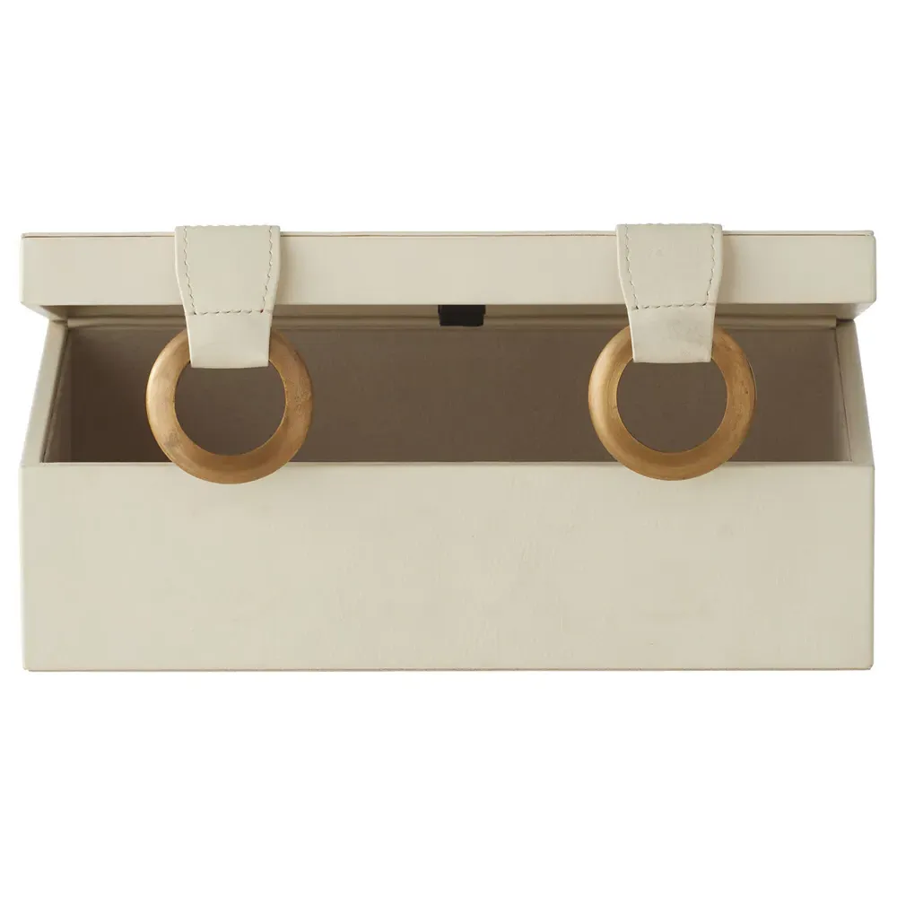 Facci Decorative Box - Cream, Leather