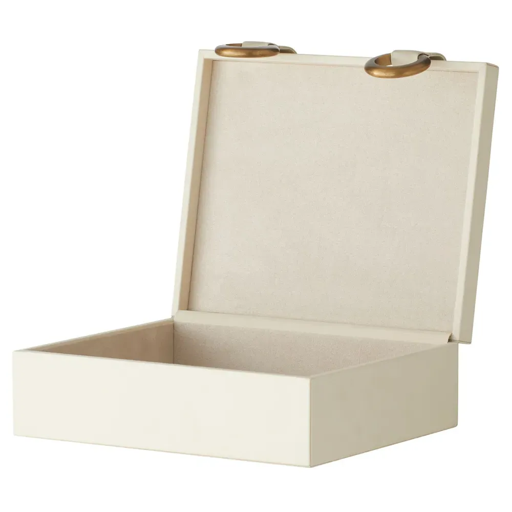 Facci Decorative Box - Cream, Leather