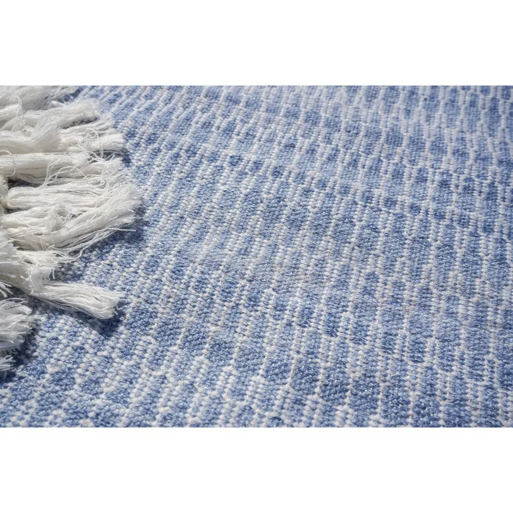 Faedra Lattice Patterned Indoor Outdoor Rug - Blue, PET