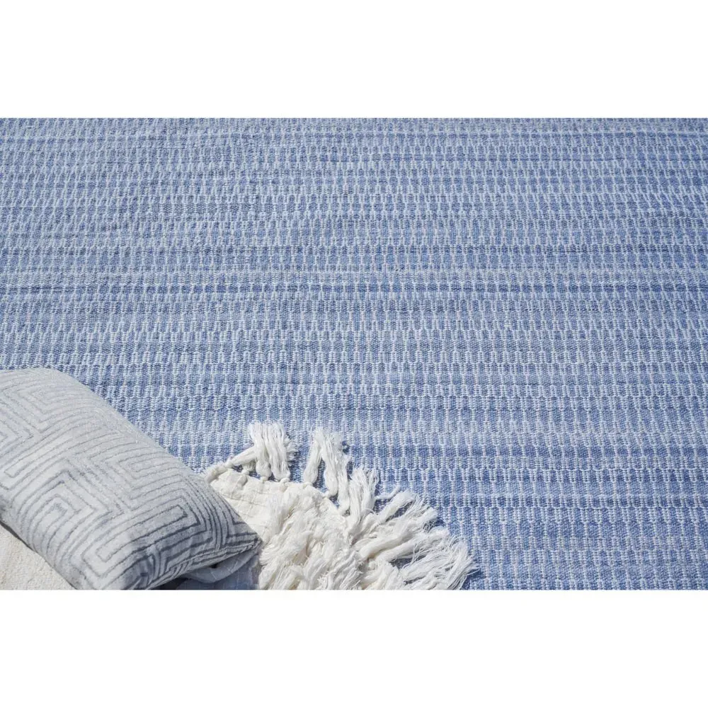 Faedra Lattice Patterned Indoor Outdoor Rug Sample - Blue, PET