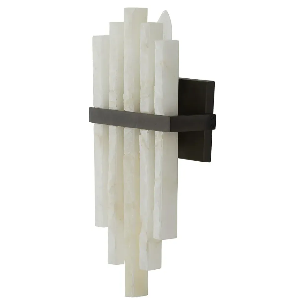 Fairfax Wall Sconce - White Alabaster, Iron