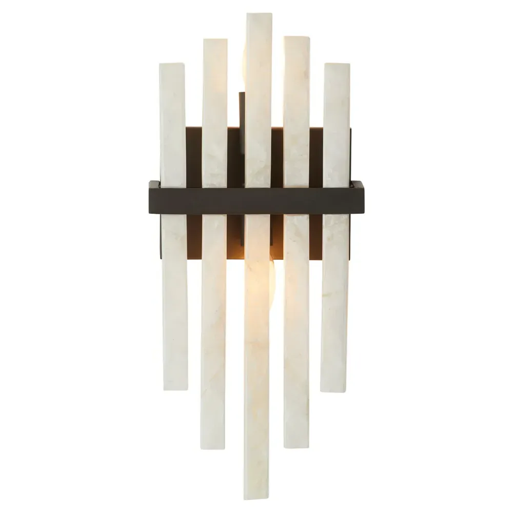 Fairfax Wall Sconce - White Alabaster, Iron