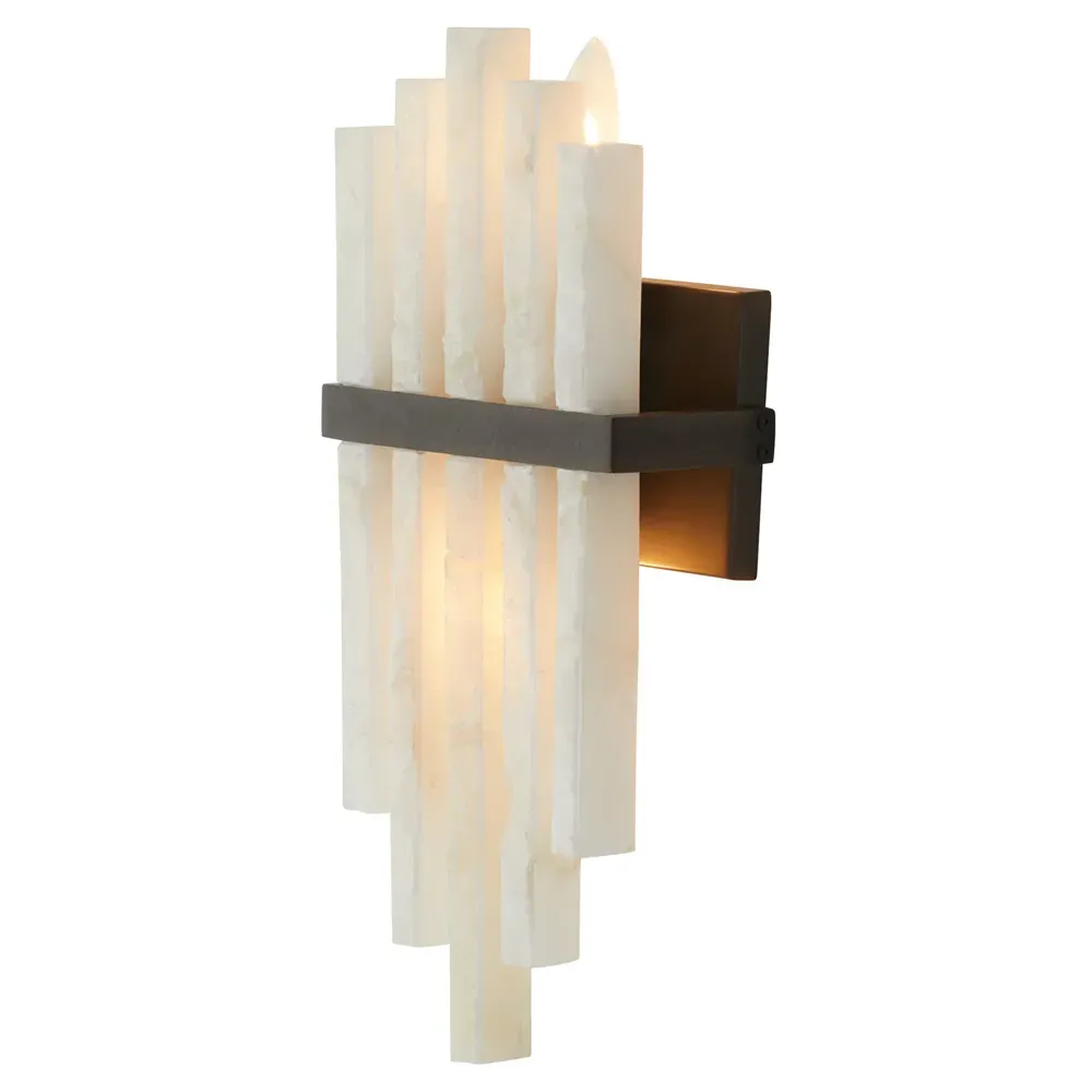 Fairfax Wall Sconce - White Alabaster, Iron