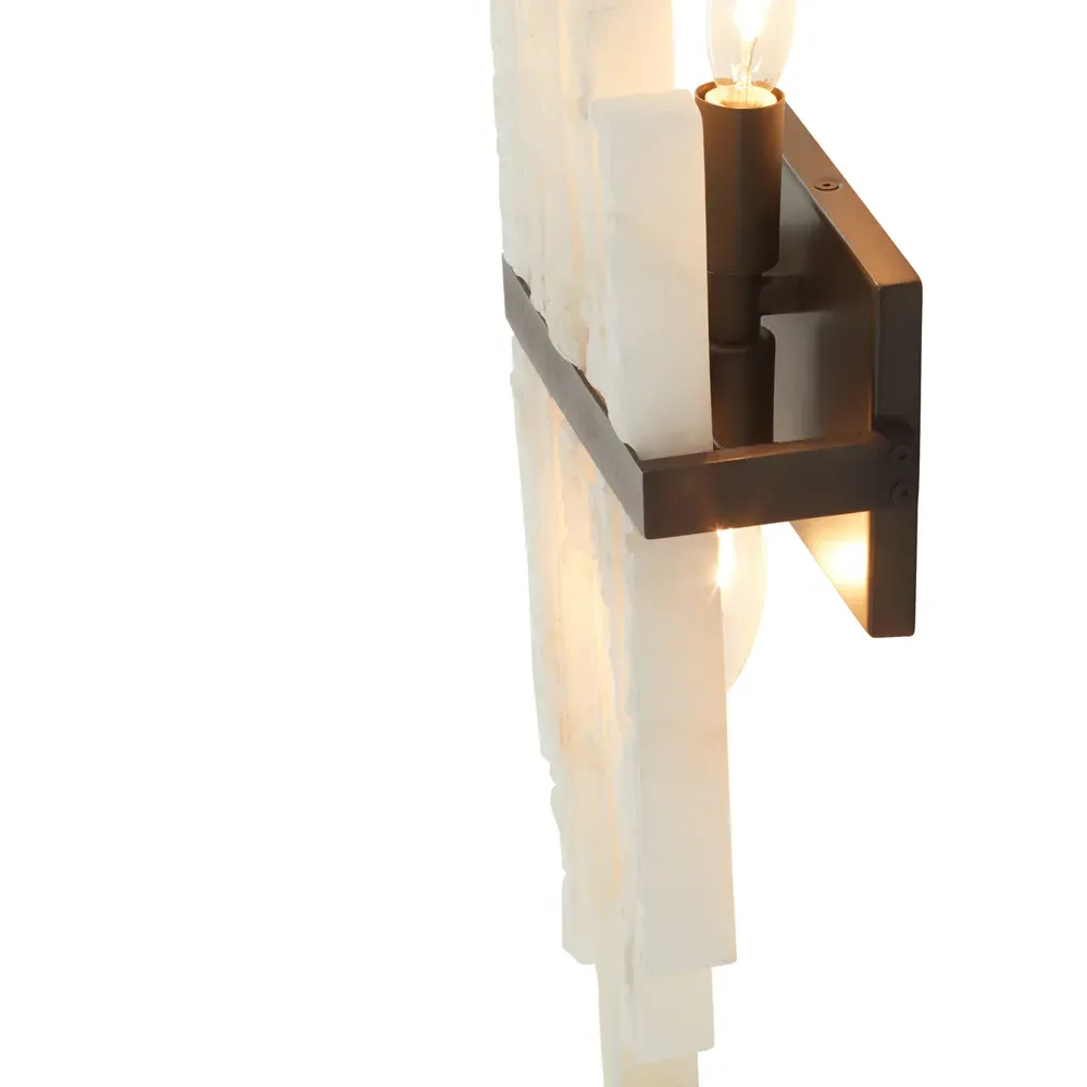Fairfax Wall Sconce - White Alabaster, Iron
