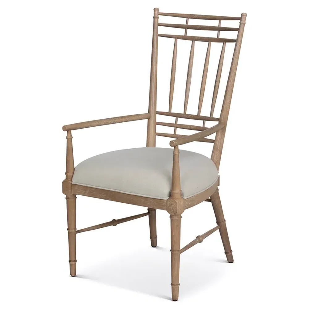 Faith Dining Arm Chair - Grey, Parawood