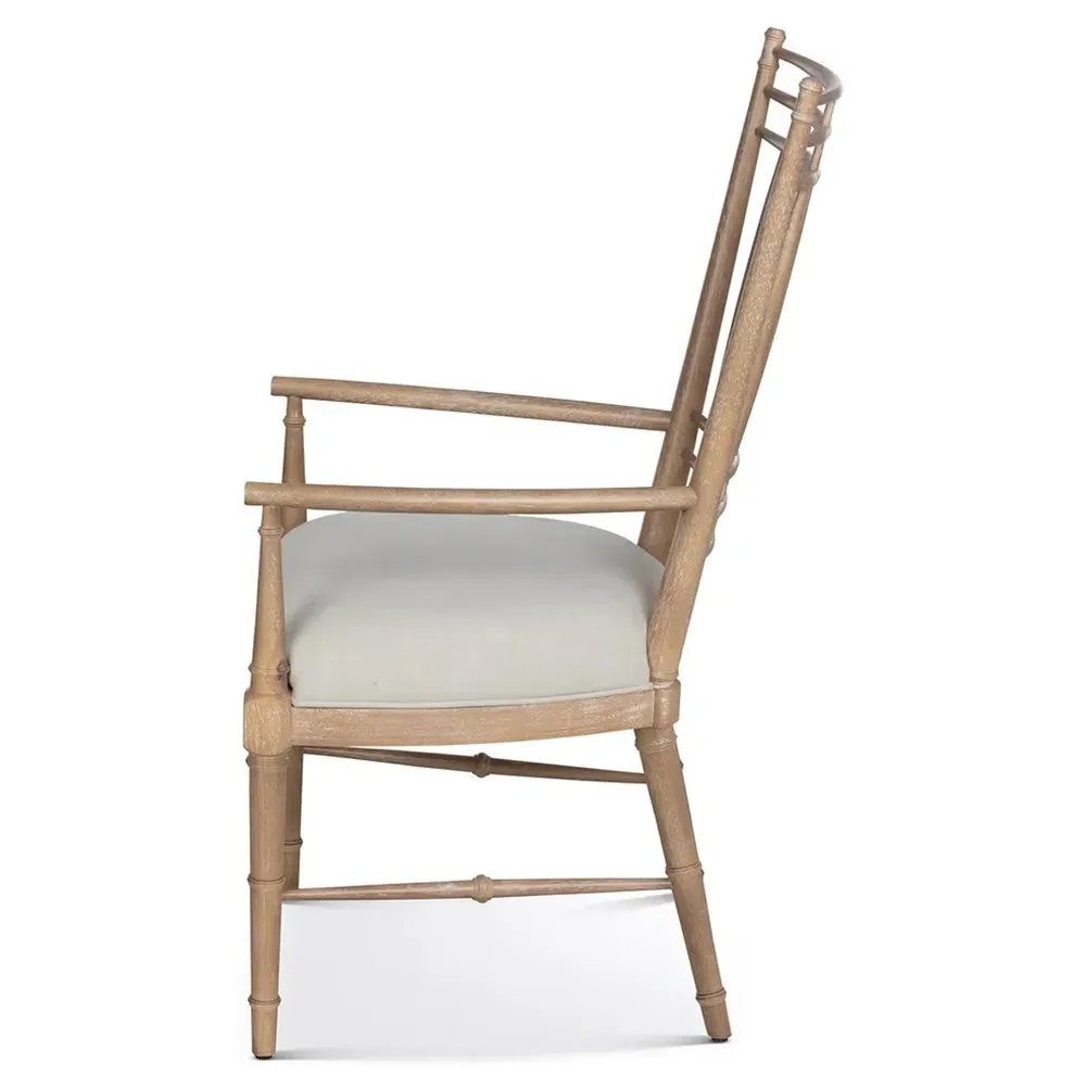 Faith Dining Arm Chair - Grey, Parawood